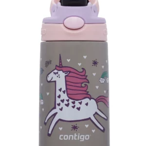 Borraccia per bambini Easy Clean AUTOSPOUT con isolamento sottovuoto,Unicorno 380 ml Contigo