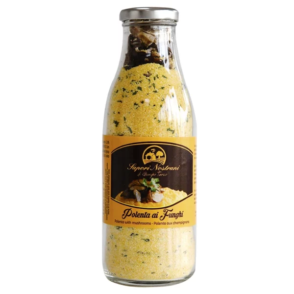 Polenta ai Funghi Porcini in bottiglia 350 g Sapori Nostrani