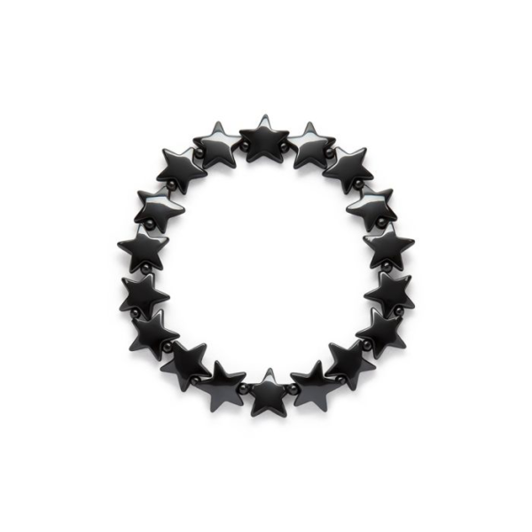 Bracciale elastico Stelle grandi Ematite Vestopazzo cod.SE2001