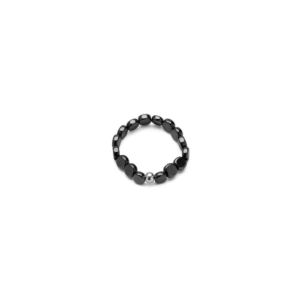 Anello elastico Sfere piatte Ematite Vestopazzo cod. SE4005S