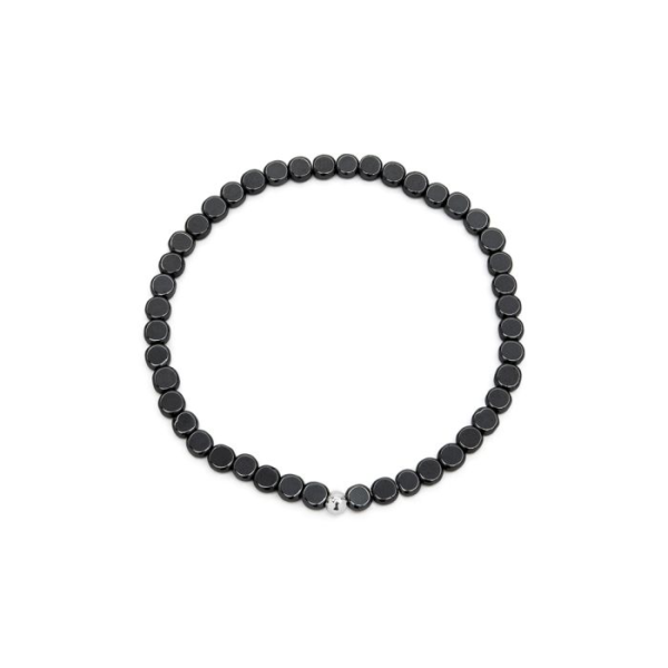 Bracciale elastico Sfere piatte Ematite Vestopazzo cod.SE2006