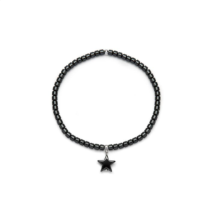 Braccoiale elastico Stella pendente Ematite Vestopazzo cod. SE2008