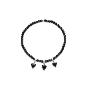 Bracciale elastico con 3 Cuori Pendenti Ematite Vestopazzo cod.SE2009