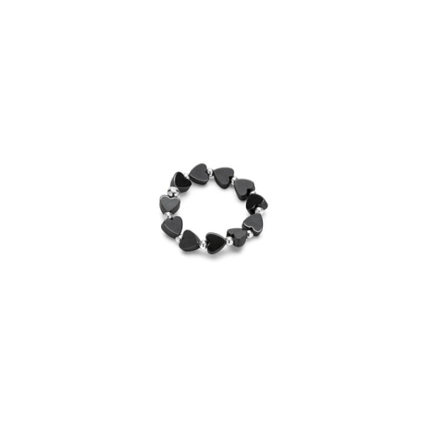 Anello elastico Cuori micro Ematite Vestopazzo cod. SE4002S