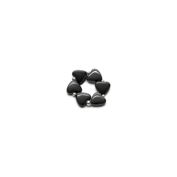 Anello elastico Cuori grandi Ematite Vestopazzo cod. SE4000S