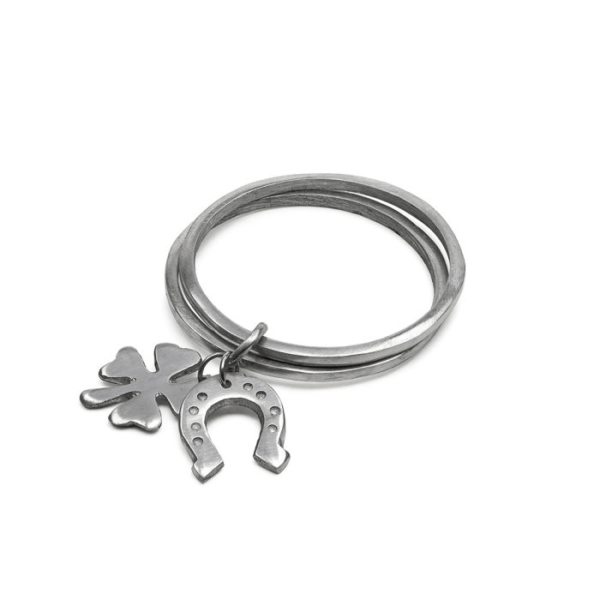 Braccialetto rigido Ferro di Cavallo e Quadrifoglio Vestopazzo cod.AL00185