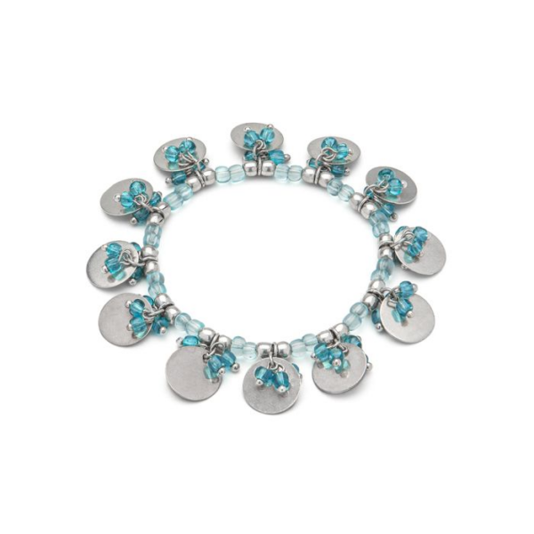 New BRACCIALE ELASTICO MONETE PERLINE Cod.FIS17103