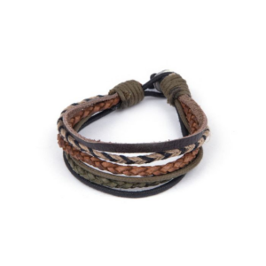 BRACCIALE  DA UOMO IN PELLE TRECCE cod. LMCBR5166
