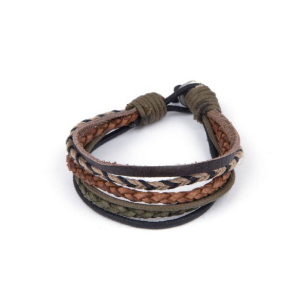 BRACCIALE  DA UOMO IN PELLE TRECCE cod. LMCBR5166