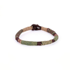 BRACCIALE PELLE DA UOMO  INTRECCIATO SALVIA cod. LMCBR5173