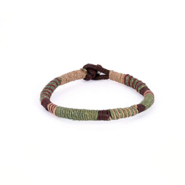 BRACCIALE PELLE DA UOMO  INTRECCIATO SALVIA cod. LMCBR5173