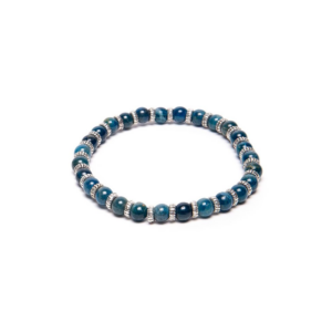 BRACCIALE ELASTICO DA UOMO  PIETRE BLU MEDIE cod.LOM1021