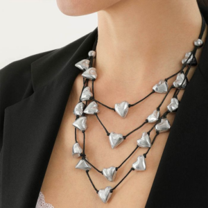 COLLANA 4 FILI MULTI CUORI cod. AL02507